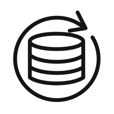 Veri Kurtarma Simgesi Vektörü sembolü ya da imza koleksiyonu siyah ve beyaz ana hatlarıyla belirlendi