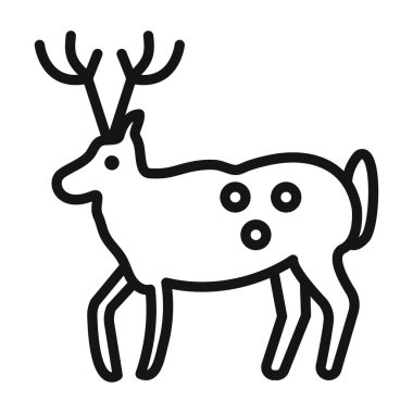 Geyik hayvan simgesi vektör sembolü ya da imza koleksiyonu siyah ve beyaz ana hatlarıyla belirlendi