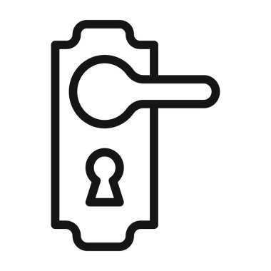 Kapı kulpu simge vektörü sembolü ya da imza koleksiyonu siyah ve beyaz çizgili