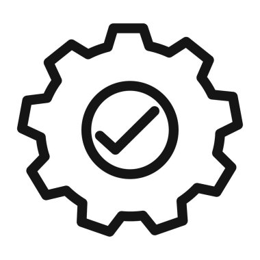 Basit Kurulum simgesi Vektör sembolü veya imza koleksiyonu siyah ve beyaz ana hatlarda