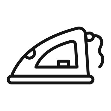 Elektrikli Demir ikon vektör sembolü ya da imza koleksiyonu siyah ve beyaz ana hatlarla belirlendi