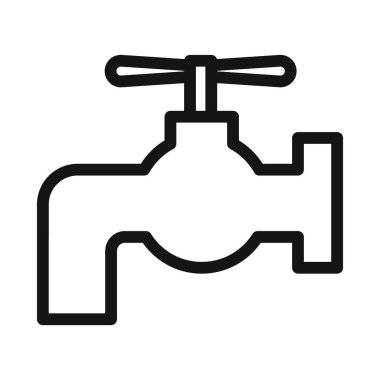 Musluk simgesi vektör sembolü veya imza koleksiyonu siyah ve beyaz ana hatlarıyla belirlendi