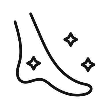 Ayak bakımı ikonu Vektör sembolü veya imza koleksiyonu siyah ve beyaz ana hatlarıyla belirlendi