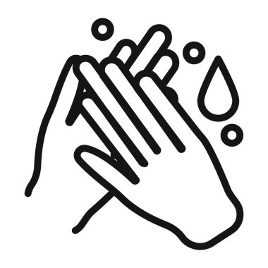 El yıkama simgesi vektörü sembolü ya da imza koleksiyonu siyah ve beyaz ana hatlarla ayarlandı