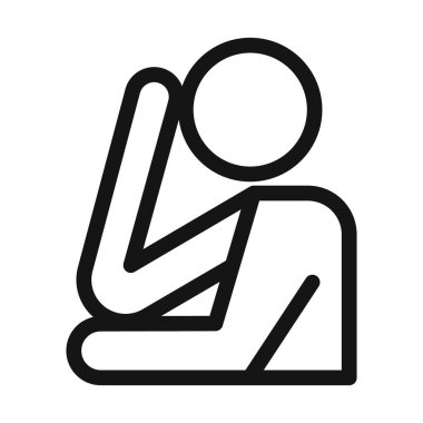 Çaresiz insan simgesi Vektör sembolü ya da imza koleksiyonu siyah ve beyaz ana hatlarıyla ayarlandı