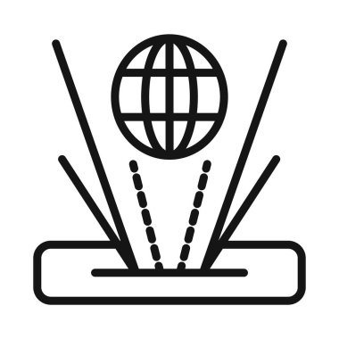 Sanal Görünüm Simgesi Vektörü sembolü ya da imza koleksiyonu siyah ve beyaz ana hatlarıyla belirlendi