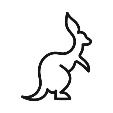 kanguru simgesi vektör sembolü ya da imza koleksiyonu siyah ve beyaz ana hatlarıyla belirlendi