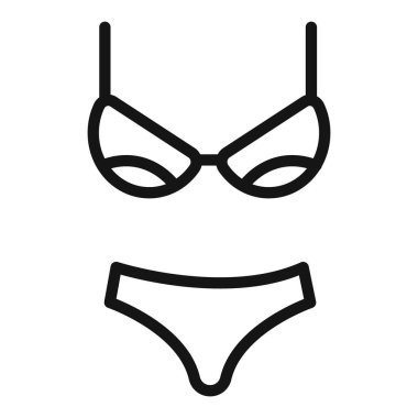 İç çamaşırı simgesi vektör sembolü ya da imza koleksiyonu siyah ve beyaz ana hatlarıyla belirlendi