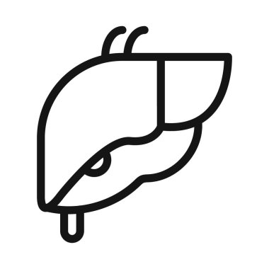 Karaciğer organ ikonu taşıyıcı sembolü ya da imza koleksiyonu siyah ve beyaz ana hatlarla belirlendi