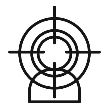 Hedef simge vektör sembolüne sahip olan adam ya da imza koleksiyonu siyah ve beyaz ana hatlarla ayarlandı