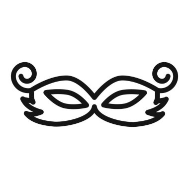 Maske simgesi Vektör sembolü veya imza koleksiyonu siyah ve beyaz ana hatlarıyla belirlendi