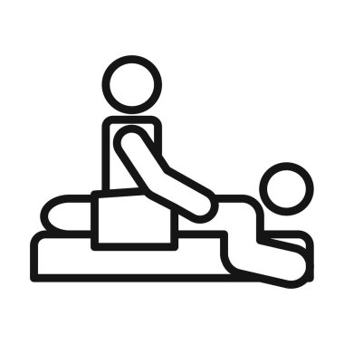 Masaj spa simgesi vektör sembolü ya da imza koleksiyonu siyah ve beyaz ana hatlarıyla belirlendi