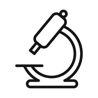 mikroskop simgesi vektör sembolü ya da imza koleksiyonu siyah ve beyaz ana hatlarıyla belirlendi