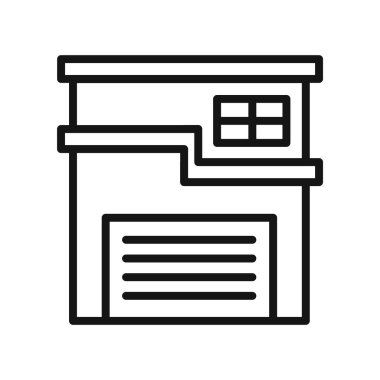 modern ev binası simgesi vektör sembolü veya imza koleksiyonu siyah ve beyaz ana hatlarıyla