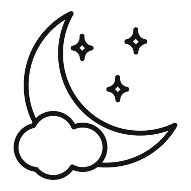 Ay ana hatları simgesi Vektör sembolü ya da imza koleksiyonu siyah ve beyaz ana hatlarla belirlendi