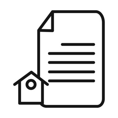 İpotek kredisi ikonu Vektör sembolü veya imza koleksiyonu siyah ve beyaz ana hatlarıyla belirlendi