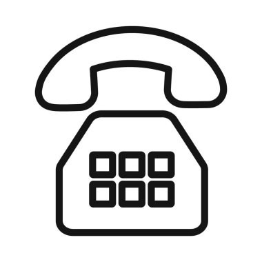 eski telefon simgesi vektör sembolü ya da imza koleksiyonu siyah ve beyaz ana hatlarıyla belirlendi