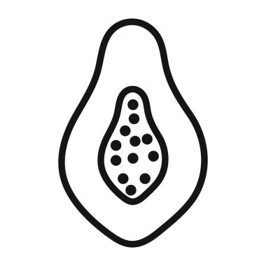 Papaya simgesi (2) vektör sembolü veya imza koleksiyonu siyah ve beyaz ana hatlarla belirlendi