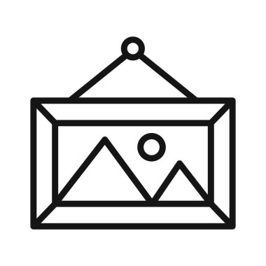 Resim çerçeve vektörü sembolü veya imza koleksiyonu siyah ve beyaz ana hatlarıyla belirlendi