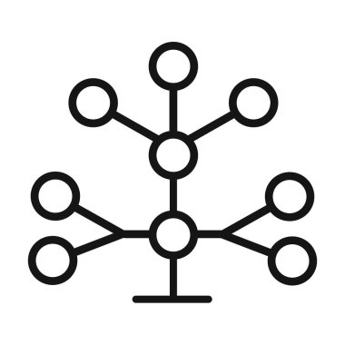 Filogenetik ağaç simgesi vektör sembolü veya imza koleksiyonu siyah ve beyaz ana hatlarıyla belirlendi