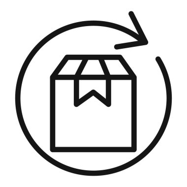 ürün geri dönüş kutusu simgesi simgesi ya da imza koleksiyonu siyah ve beyaz ana hatlarıyla belirlendi