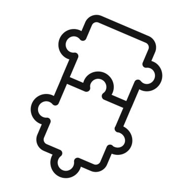 Bulmaca simgesi vektörü sembolü ya da imza koleksiyonu siyah ve beyaz ana hatlarıyla belirlendi