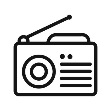 radyo simgesi vektör sembolü ya da imza koleksiyonu siyah ve beyaz ana hatlarıyla belirlendi