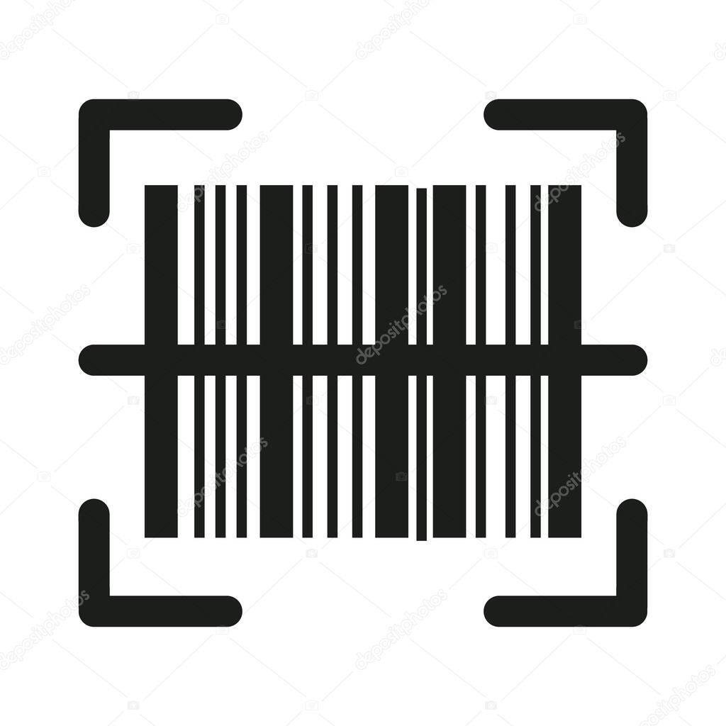 Bar code scanner icon Vector symbol or sign set collection in black and white outline