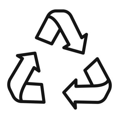 Simge Vektör simgesini geri dönüştür ya da koleksiyonu siyah ve beyaz olarak imzala