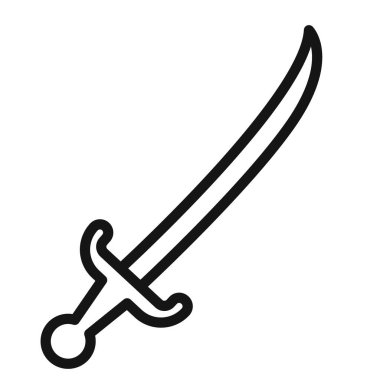 Sabre simgesi vektör sembolü veya imza koleksiyonu siyah ve beyaz ana hatlarıyla belirlendi