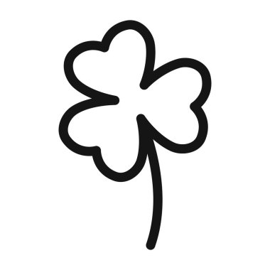 Aziz Patrick Yaprak yonca simgesi Vektör simgesi veya imza koleksiyonu siyah ve beyaz ana hatlarıyla