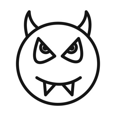 Şeytani simge vektör sembolü ya da imza koleksiyonu siyah ve beyaz ana hatlarla ayarlandı