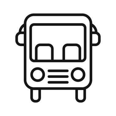 Okul Otobüsü Simgesi Vektör sembolü veya imza koleksiyonu siyah ve beyaz ana hatlarıyla belirlendi