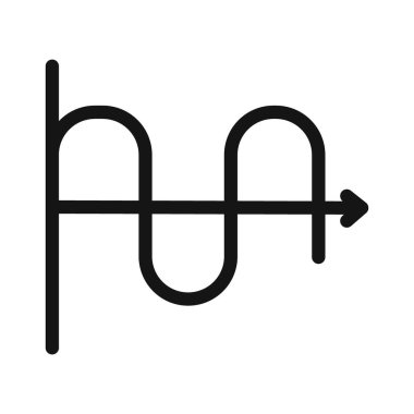 sinüzoit simge vektörü sembolü ya da imza koleksiyonu siyah ve beyaz ana hatlarla belirlendi