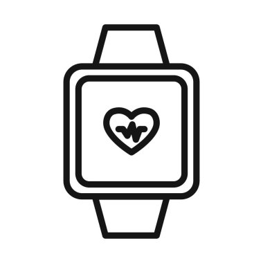 Akıllı saat simgesi vektör sembolü ya da imza koleksiyonu siyah ve beyaz çizgili