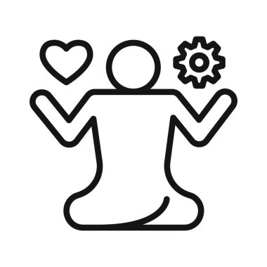 stres yönetimi vektör simgesi ya da imza koleksiyonu siyah ve beyaz ana hatlarıyla belirlendi