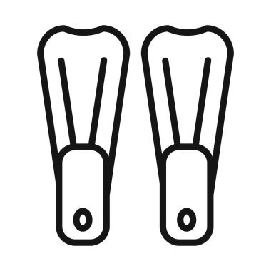 Yüzen yüzgeç simgesi Vektör sembolü ya da imza koleksiyonu siyah ve beyaz ana hatlarıyla