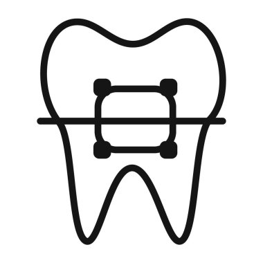Diş teli simge taşıyıcı sembolü ya da imza koleksiyonu siyah ve beyaz ana hatlarla ayarlandı