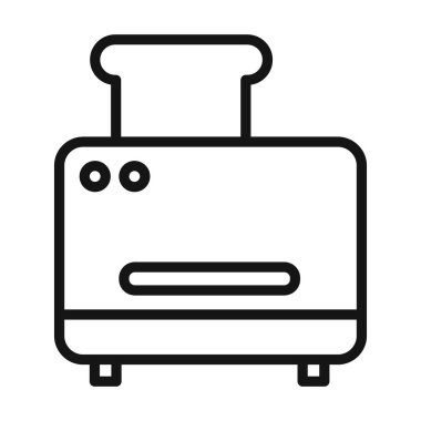tost makinesi simgesi vektör sembolü veya imza koleksiyonu siyah ve beyaz ana hatlarıyla belirlendi