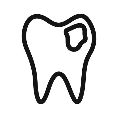 Taşıyıcı simge taşıyıcı sembolü olan diş ya da imza koleksiyonu siyah ve beyaz ana hatlı