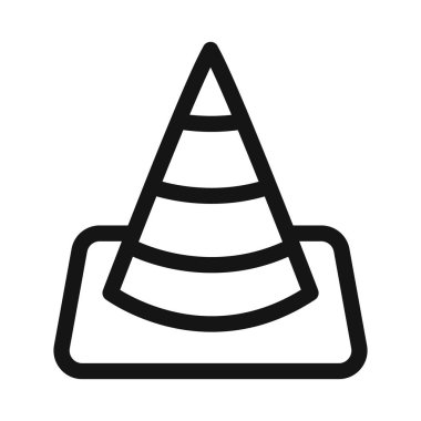 Trafik konisi simgesi Vektör sembolü veya imza koleksiyonu siyah ve beyaz ana hatlarıyla belirlendi