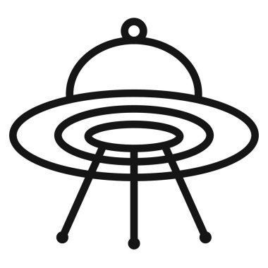 UFO uçan simge vektör sembolü ya da imza koleksiyonu siyah ve beyaz ana hatlarıyla belirlendi