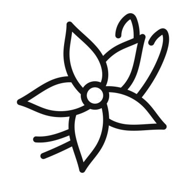 Vanilya simgesi vektör sembolü ya da imza koleksiyonu siyah ve beyaz ana hatlarıyla belirlendi