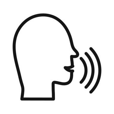 Ses tanıma simgesi Vektör sembolü veya imza koleksiyonu siyah ve beyaz ana hatlarla belirlendi