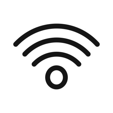 Wifi simgesi vektör sembolü ya da imza koleksiyonu siyah ve beyaz ana hatlarıyla belirlendi