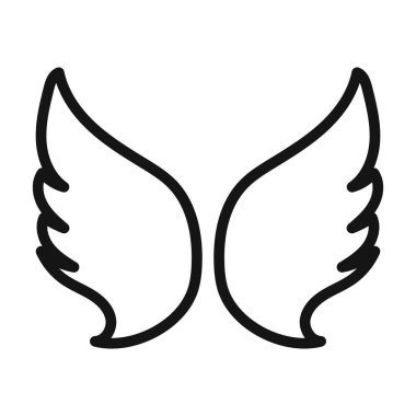 Kanat simgesi vektör sembolü ya da imza koleksiyonu siyah ve beyaz ana hatlarıyla belirlendi