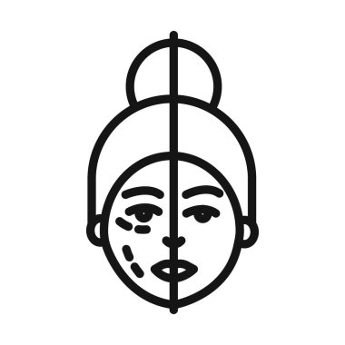 Nörotoksin enjeksiyonundan önce ve sonra simge taşıyıcı simgesi ya da imza koleksiyonunu siyah ve beyaz ana hatlarla belirle