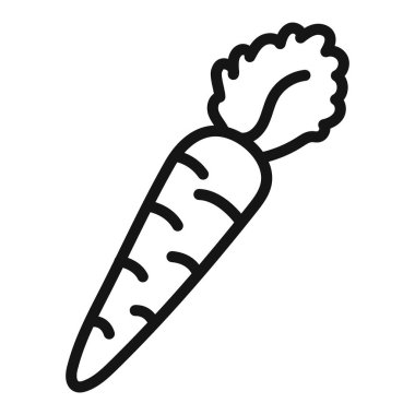 Siyah ve beyaz ana hatlarıyla havuç simgesi veya imza koleksiyonu