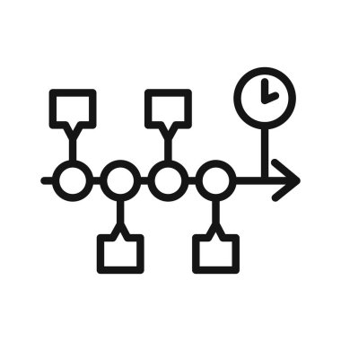 Kronoloji simgesi Vektör sembolü ya da imza koleksiyonu siyah ve beyaz ana hatlarıyla belirlendi