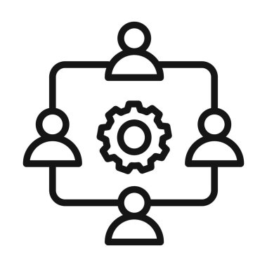 Koordinasyon simgesi Vektör sembolü ya da imza koleksiyonu siyah ve beyaz ana hatlarıyla belirlendi